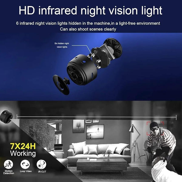 كاميرا مراقبة صغيرة خفية – تسجيل ذكي وتحكم بالموبايل